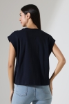 22031  KADIN PENYE COMP  RİB  KOLEVİ VE YAKASI KAŞGORSE GARNİLİ  BİSİKLET YAKA TSHIRT