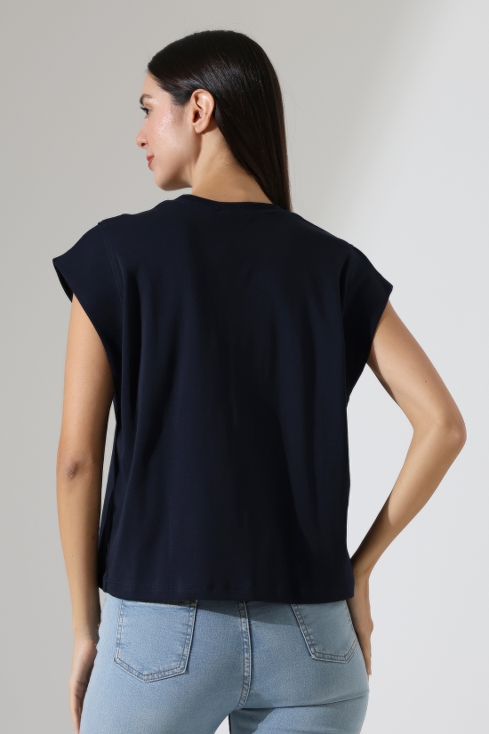 22031  KADIN PENYE COMP  RİB  KOLEVİ VE YAKASI KAŞGORSE GARNİLİ  BİSİKLET YAKA TSHIRT