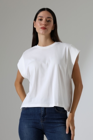 22031  KADIN PENYE COMP  RİB  KOLEVİ VE YAKASI KAŞGORSE GARNİLİ  BİSİKLET YAKA TSHIRT