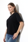 22177 KADIN İNTERLOK PENYE COMP PAMUKLU KISA KOL BİSİKLET YAKA TSHIRT