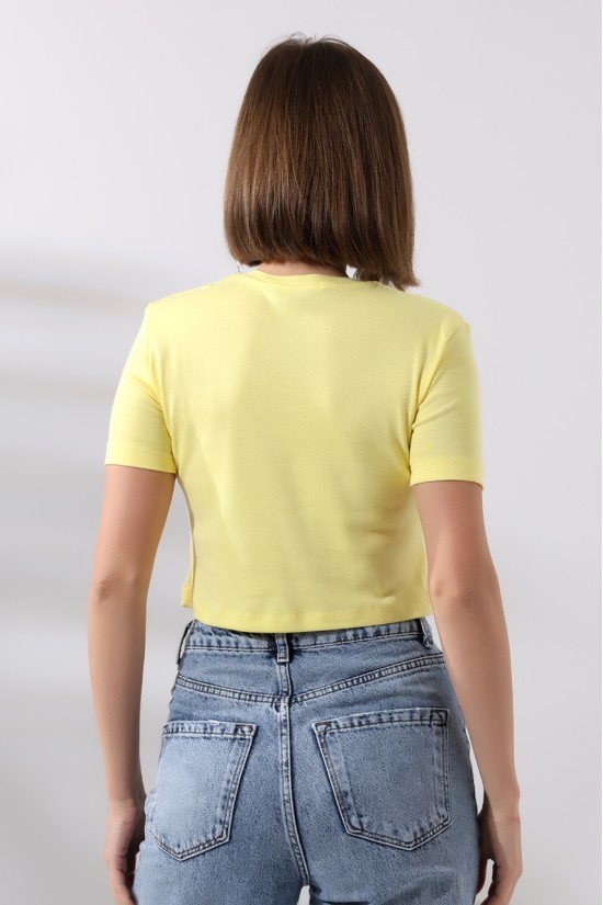 21560 KADIN PENYE COMP LİKRASIZ RİB PAMUKLU BİSİKLET YAKA CROP TSHIRT 21560 KADIN PENYE COMP LİKRASIZ RİB PAMUKLU BİSİKLET YAKA CROP TSHIRT