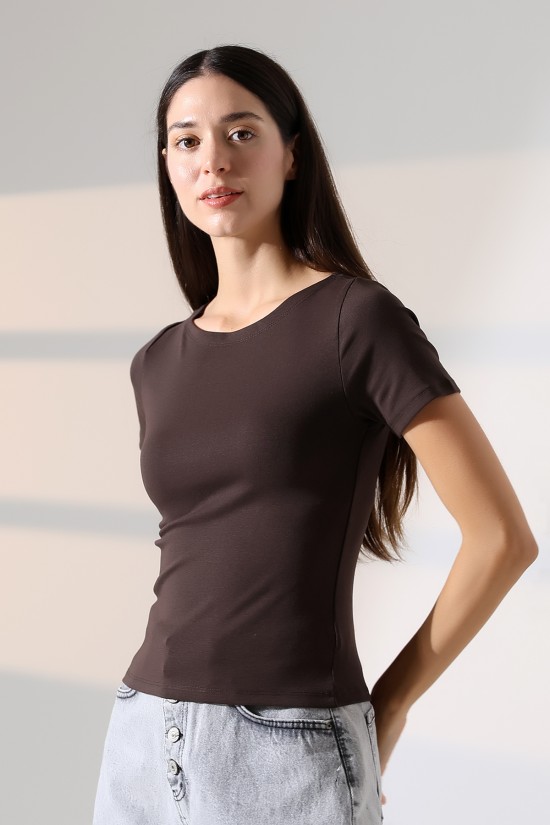 21996 KADIN KAYIK YAKA FULL LYC KOMPAKT PENYE KISA KOL TSHIRT 21996 KADIN KAYIK YAKA FULL LYC KOMPAKT PENYE KISA KOL TSHIRT