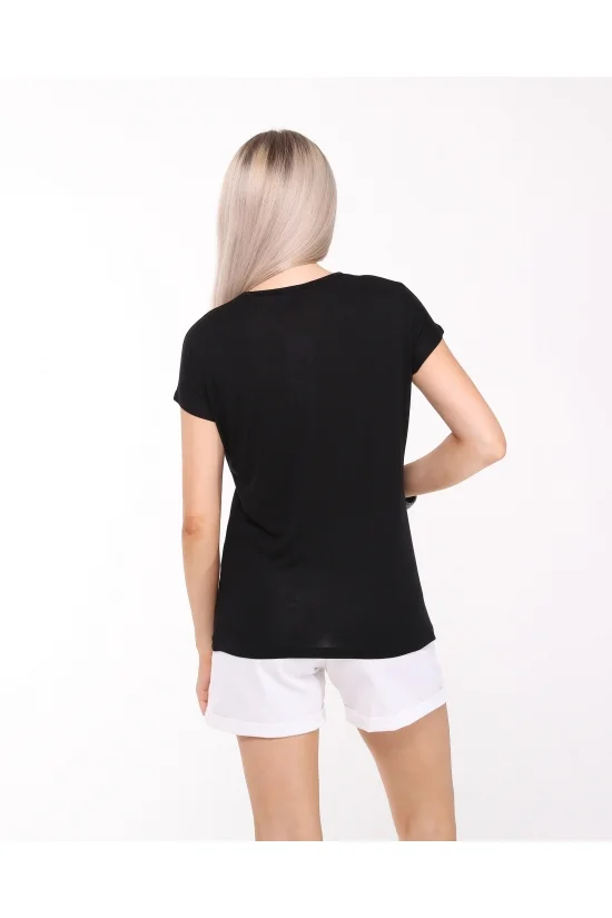 19534 FREE YOUR BASK.BAYAN KISA KOLU BEDENDE SALAŞ VSK TSHIRT 