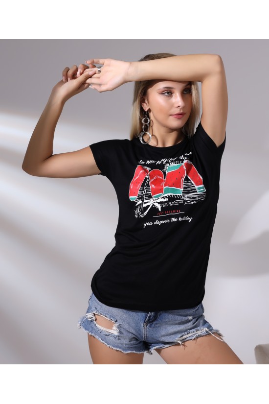 20479 DO NOT FORGET BASK.BAYAN KISA KOLU BEDENDE SALAŞ VSK TSHIRT 20479 DO NOT FORGET BASK.BAYAN KISA KOLU BEDENDE SALAŞ VSK TSHIRT