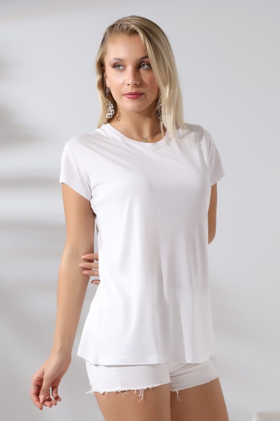 21256 KADIN KISA KOL SALAŞ BİSİKLET YAKA VSK TSHIRT 21256 KADIN KISA KOL SALAŞ BİSİKLET YAKA VSK TSHIRT