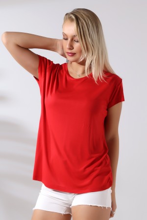 21256 KADIN KISA KOL SALAŞ BİSİKLET YAKA VSK TSHIRT 21256 KADIN KISA KOL SALAŞ BİSİKLET YAKA VSK TSHIRT