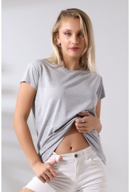 21256 KADIN KISA KOL SALAŞ BİSİKLET YAKA VSK TSHIRT