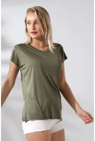 21256 KADIN KISA KOL SALAŞ BİSİKLET YAKA VSK TSHIRT