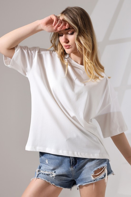 21669 KADIN KALIN FAYN PENYE COMPACK OMUZ PARÇALI KISA KOL GENİŞ SALAŞ TSHIRT 21669 KADIN KALIN FAYN PENYE COMPACK OMUZ PARÇALI KISA KOL GENİŞ SALAŞ TSHIRT