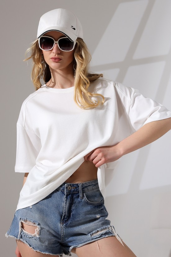 21669 KADIN KALIN FAYN PENYE COMPACK OMUZ PARÇALI KISA KOL GENİŞ SALAŞ TSHIRT 21669 KADIN KALIN FAYN PENYE COMPACK OMUZ PARÇALI KISA KOL GENİŞ SALAŞ TSHIRT