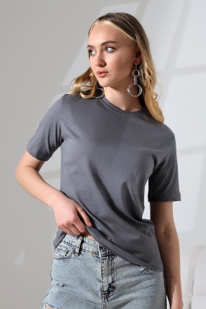 21666 KADIN KALIN FAYN PENYE KOMPAKT KISA KOL TSHIRT 21666 KADIN KALIN FAYN PENYE KOMPAKT KISA KOL TSHIRT