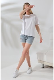 21667 KADIN KALIN FAYN PENYE KOMPAKT YAKA KAŞGORSELİ KISA KOL GENİŞ SALAŞ TSHIRT 21667 KADIN KALIN FAYN PENYE KOMPAKT YAKA KAŞGORSELİ KISA KOL GENİŞ SALAŞ TSHIRT