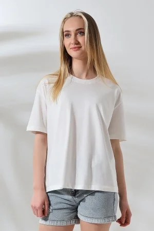 21667 KADIN KALIN FAYN PENYE KOMPAKT YAKA KAŞGORSELİ KISA KOL GENİŞ SALAŞ TSHIRT 21667 KADIN KALIN FAYN PENYE KOMPAKT YAKA KAŞGORSELİ KISA KOL GENİŞ SALAŞ TSHIRT