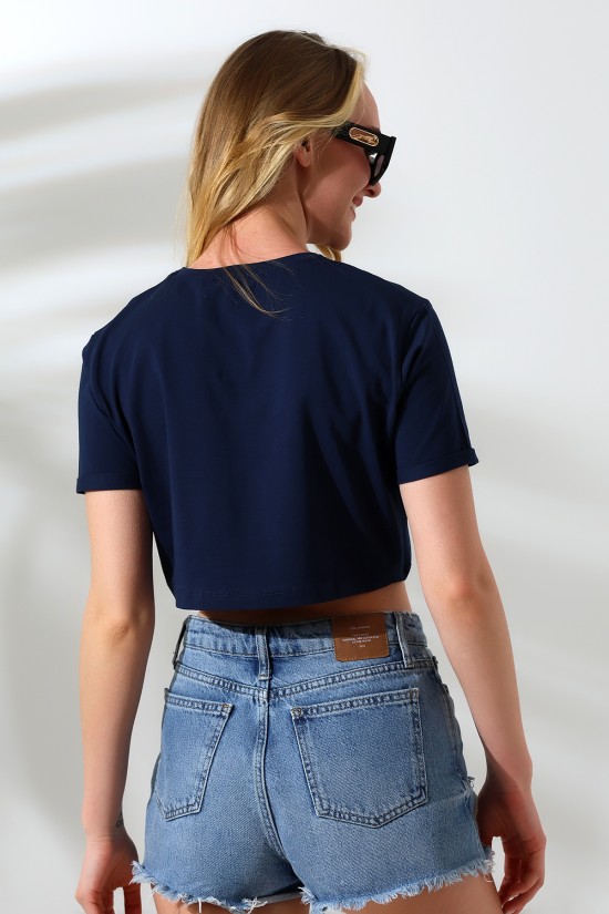 21754  KADIN KISA KOL KATLAMALI FULL LYC COMP.PENYE GENİŞ KISA TSHIRT