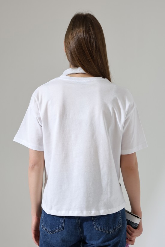 21929 KADIN KISA KOL GENİŞ VE YANLARI YIRTMAÇLI ARKASI OVAL BİSİKLET YAKA TSHIRT 21929 KADIN KISA KOL GENİŞ VE YANLARI YIRTMAÇLI ARKASI OVAL BİSİKLET YAKA TSHIRT