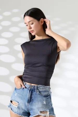 21895 KADIN KAYIK YAKA MİKRO JAPONE KOL YANLARI BÜZGÜLÜ TSHIRT 21895 KADIN KAYIK YAKA MİKRO JAPONE KOL YANLARI BÜZGÜLÜ TSHIRT