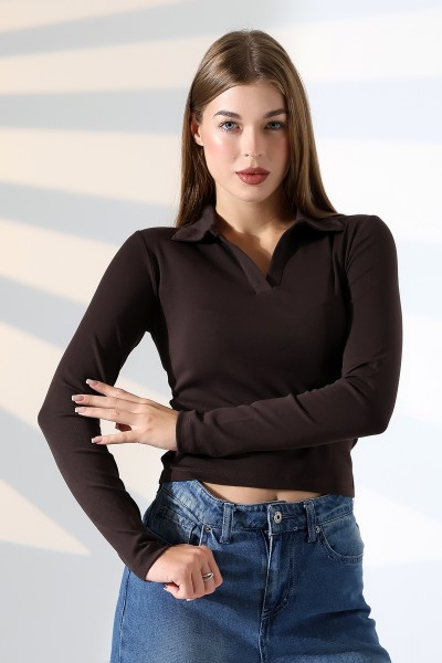 21938 KADIN FULLLYC RİBANA UZUN KOL KOL GÖMLEK YAKA PATLI UZUN KOL TSHIRT 21938 KADIN FULLLYC RİBANA UZUN KOL KOL GÖMLEK YAKA PATLI UZUN KOL TSHIRT