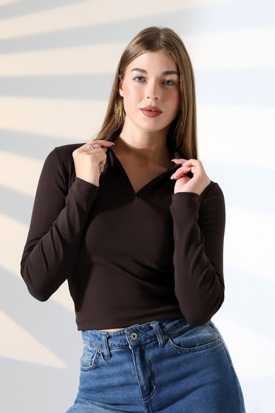 21938 KADIN FULLLYC RİBANA UZUN KOL KOL GÖMLEK YAKA PATLI UZUN KOL TSHIRT 21938 KADIN FULLLYC RİBANA UZUN KOL KOL GÖMLEK YAKA PATLI UZUN KOL TSHIRT