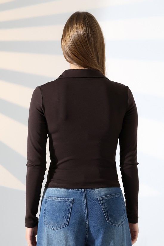 21938 KADIN FULLLYC RİBANA UZUN KOL KOL GÖMLEK YAKA PATLI UZUN KOL TSHIRT 21938 KADIN FULLLYC RİBANA UZUN KOL KOL GÖMLEK YAKA PATLI UZUN KOL TSHIRT