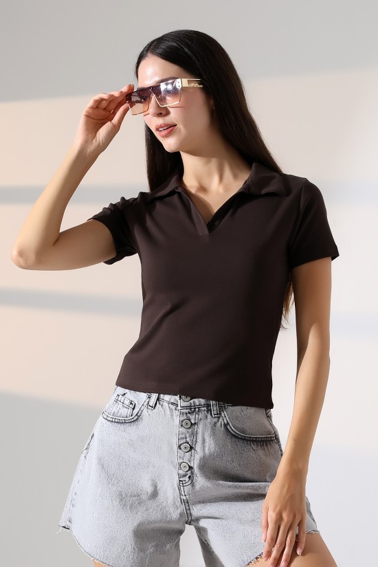 22023 KADIN FULL LYC RİBANA GÖMLEK YAKA PATLI KISA KOL TSHIRT 22023 KADIN FULL LYC RİBANA GÖMLEK YAKA PATLI KISA KOL TSHIRT