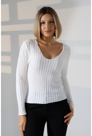 22111 KADIN JAKARLI VİYANA UZUN KOL V YAKA TSHIRT 22111 KADIN JAKARLI VİYANA UZUN KOL V YAKA TSHIRT