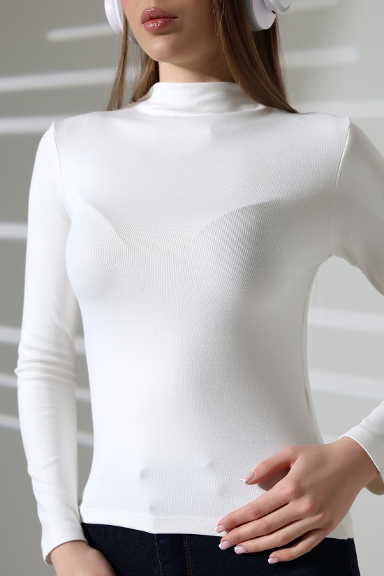 21950 KADIN KENDİLİĞİNDEN DİK YAKA FULL LYC VİSK RİBANA UZUN KOL TSHIRT 21950 KADIN KENDİLİĞİNDEN DİK YAKA FULL LYC VİSK RİBANA UZUN KOL TSHIRT