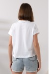 19588 BAYAN DİK YAKA KISA KOLU BEDENDE PAMUKLU KISA TSHIRT