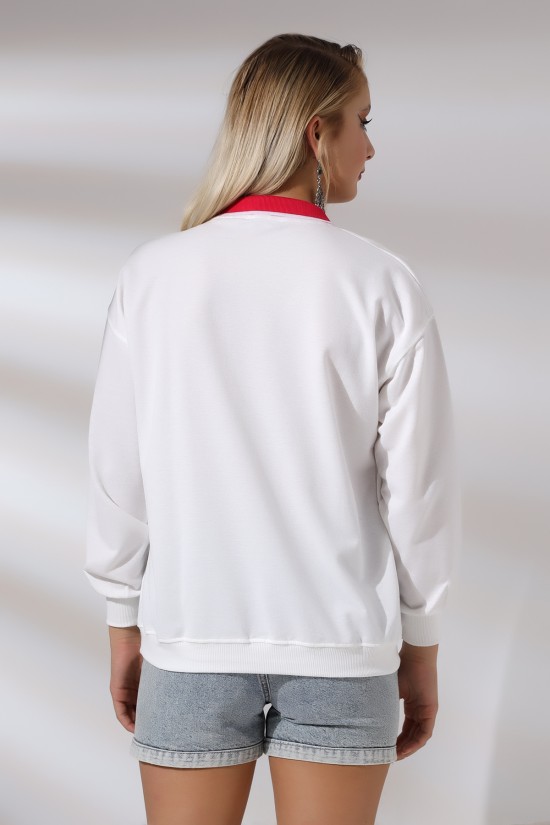 21183 ROBOT AYI BASK. BAYAN ÇİZGİLİ TRİKOBANT YAKALI OVERSİZE 2İP SALAŞ GENİŞ SWETSHIRT 21183 ROBOT AYI BASK. BAYAN ÇİZGİLİ TRİKOBANT YAKALI OVERSİZE 2İP SALAŞ GENİŞ SWETSHIRT