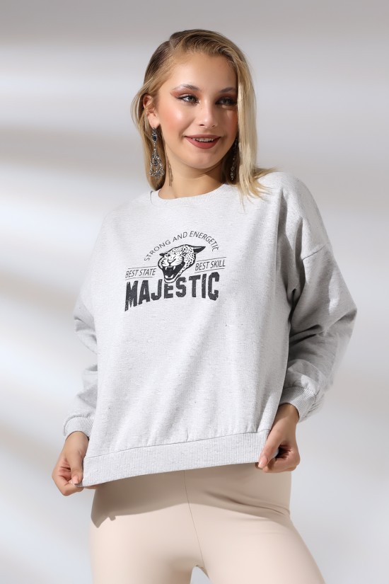 21501 MAJESTİC ÖNÜ BASK.ARKASIDA BASK. BAYAN OVERSİZE ŞARDONLU 2 İP SALAŞ GENİŞ SWETSHIRT 21501 MAJESTİC ÖNÜ BASK.ARKASIDA BASK. BAYAN OVERSİZE ŞARDONLU 2 İP SALAŞ GENİŞ SWETSHIRT