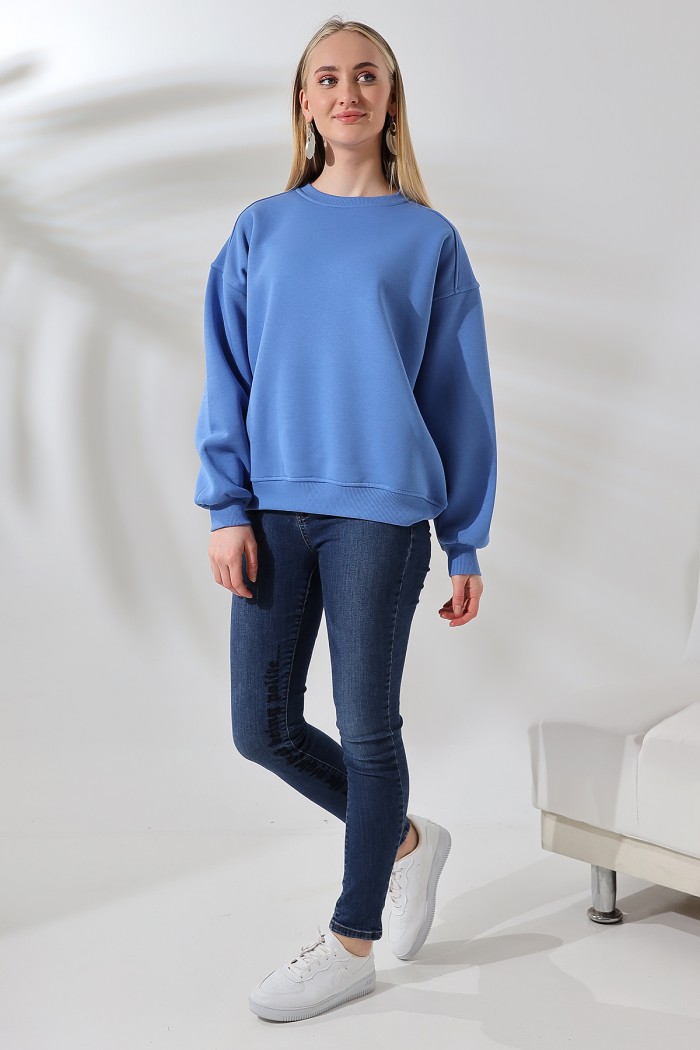 21616 KADIN 3 İP PENYE COMPACK ŞARDONLU OMUZLARI PARÇALI BİSİKLET YAKA SALAŞ OVERSİZE SWETSHIRT 21616 KADIN 3 İP PENYE COMPACK ŞARDONLU OMUZLARI PARÇALI BİSİKLET YAKA SALAŞ OVERSİZE SWETSHIRT