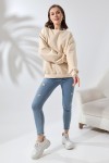 21616 KADIN 3 İP PENYE COMPACK ŞARDONLU OMUZLARI PARÇALI  BİSİKLET YAKA SALAŞ OVERSİZE SWETSHIRT 21616 KADIN 3 İP PENYE COMPACK ŞARDONLU OMUZLARI PARÇALI  BİSİKLET YAKA SALAŞ OVERSİZE SWETSHIRT
