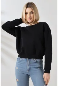 21614 KADIN 3 İP PENYE KOMPAKT ŞARDONLU GENİŞ VE KISA BİSİKLET YAKA SWEATSHIRT 21614 KADIN 3 İP PENYE KOMPAKT ŞARDONLU GENİŞ VE KISA BİSİKLET YAKA SWEATSHIRT