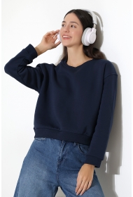 21614 KADIN 3 İP PENYE KOMPAKT ŞARDONLU GENİŞ VE KISA BİSİKLET YAKA SWEATSHIRT 21614 KADIN 3 İP PENYE KOMPAKT ŞARDONLU GENİŞ VE KISA BİSİKLET YAKA SWEATSHIRT