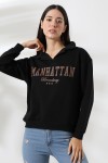 21624  MANHATTAN BASK.  KADIN 3 İP PENYE COMPACK ŞARDONLU GÖMLEK YAKA SALAŞ OVERSİZE SWETSHIRT