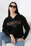 21624  MANHATTAN BASK.  KADIN 3 İP PENYE COMPACK ŞARDONLU GÖMLEK YAKA SALAŞ OVERSİZE SWETSHIRT