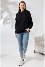 21620 KADIN 3 İP PENYE KOMPAKT ŞARDONLU BİSİKLET YAKA SALAŞ OVERSİZE UZUN SWEATSHIRT 21620 KADIN 3 İP PENYE KOMPAKT ŞARDONLU BİSİKLET YAKA SALAŞ OVERSİZE UZUN SWEATSHIRT