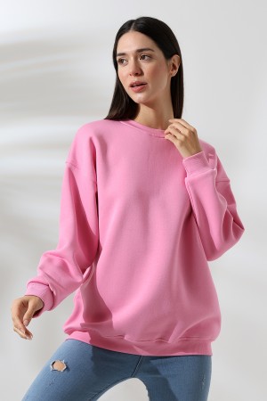 21620 KADIN 3 İP PENYE KOMPAKT ŞARDONLU  BİSİKLET YAKA SALAŞ OVERSİZE UZUN SWEATSHIRT 21620 KADIN 3 İP PENYE KOMPAKT ŞARDONLU  BİSİKLET YAKA SALAŞ OVERSİZE UZUN SWEATSHIRT
