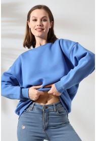 21620 KADIN 3 İP PENYE KOMPAKT ŞARDONLU BİSİKLET YAKA SALAŞ OVERSİZE UZUN SWEATSHIRT 21620 KADIN 3 İP PENYE KOMPAKT ŞARDONLU BİSİKLET YAKA SALAŞ OVERSİZE UZUN SWEATSHIRT