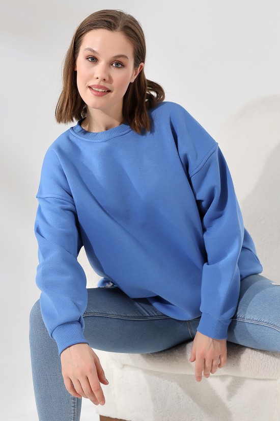 21620 KADIN 3 İP PENYE COMPACK ŞARDONLU BİSİKLET YAKA SALAŞ OVERSİZE UZUN SWETSHIRT 21620 KADIN 3 İP PENYE COMPACK ŞARDONLU BİSİKLET YAKA SALAŞ OVERSİZE UZUN SWETSHIRT