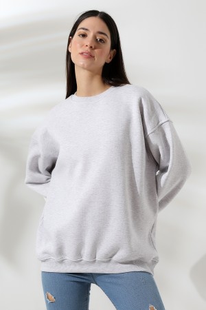 21620 KADIN 3 İP PENYE KOMPAKT ŞARDONLU  BİSİKLET YAKA SALAŞ OVERSİZE UZUN SWEATSHIRT 21620 KADIN 3 İP PENYE KOMPAKT ŞARDONLU  BİSİKLET YAKA SALAŞ OVERSİZE UZUN SWEATSHIRT