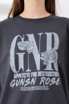 21648 GNR GÜL BASK. KADIN OVERSİZE 2İP SALAŞ GENİŞ SWETSHIRT