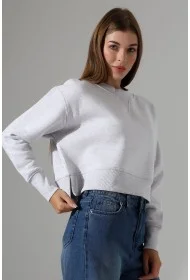 21925 KADIN 3 İP PENYE KOMPAKT ŞARDONLU YÜKSEK KAŞG YAKA ALTI ÜÇGEN  KARYOKALI  YANLARI YIRTMAÇLI I GENİŞ   SWEATSHIRT