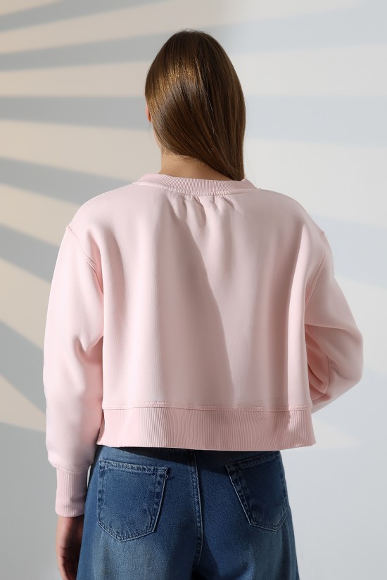 21925 KADIN 3 İP PENYE KOMPAKT ŞARDONLU YÜKSEK KAŞG YAKA ALTI ÜÇGEN  KARYOKALI  YANLARI YIRTMAÇLI I GENİŞ   SWEATSHIRT