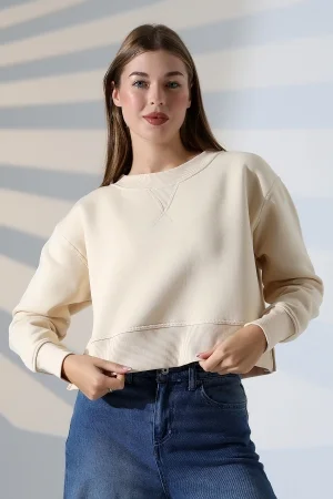 21925 KADIN 3 İP PENYE KOMPAKT ŞARDONLU YÜKSEK KAŞG YAKA ALTI ÜÇGEN  KARYOKALI  YANLARI YIRTMAÇLI I GENİŞ   SWEATSHIRT