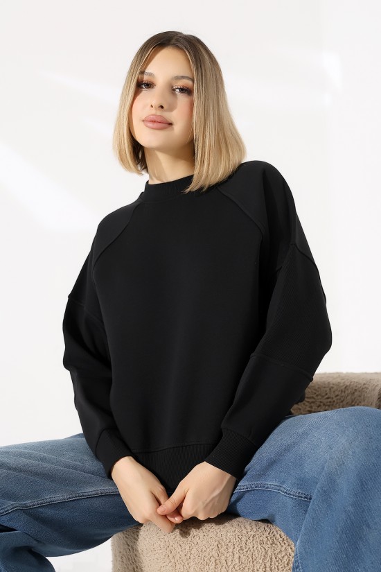 21970 KADIN 3 İP PENYE KOMPAKT ŞARDONLU REGLAN KOL KOLLARI KAŞGORE PARÇALI DİK BİSİKLET YAKA SWEATSHIRT 21970 KADIN 3 İP PENYE KOMPAKT ŞARDONLU REGLAN KOL KOLLARI KAŞGORE PARÇALI DİK BİSİKLET YAKA SWEATSHIRT