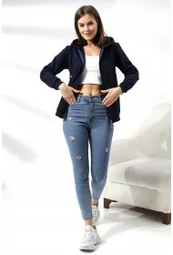 19116 KADIN DÜZ 2İP ŞARDONLU FERM. KAPŞONLU SWETSHIRT 19116 KADIN DÜZ 2İP ŞARDONLU FERM. KAPŞONLU SWETSHIRT