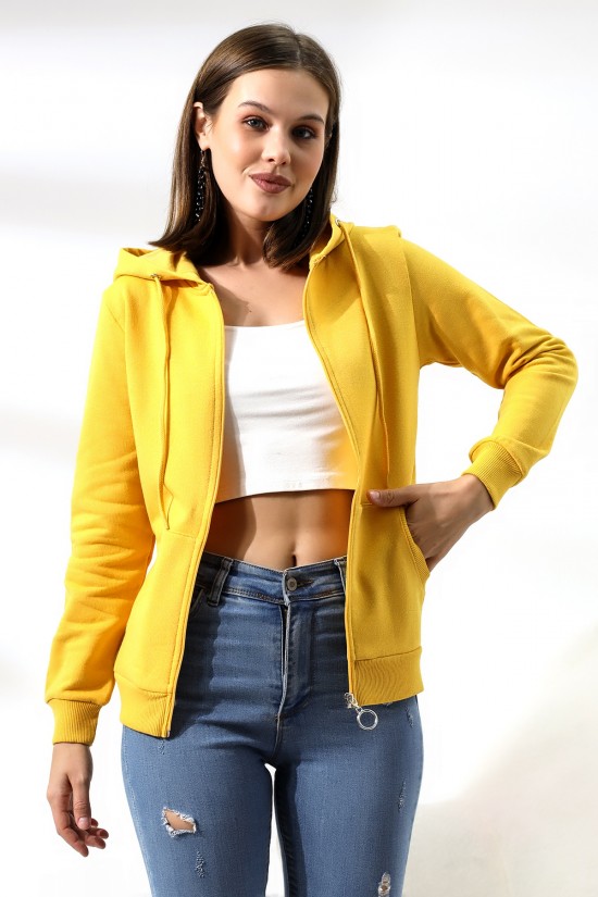 19116 BAYAN DÜZ 2İP ŞARDONLU FERM. KAPŞONLU SWETSHIRT 19116 BAYAN DÜZ 2İP ŞARDONLU FERM. KAPŞONLU SWETSHIRT