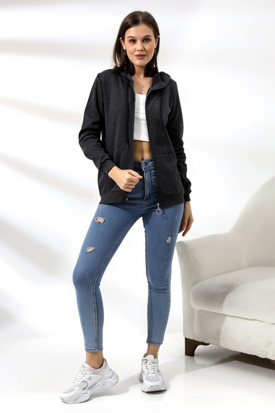 19116 BAYAN DÜZ 2İP ŞARDONLU FERM. KAPŞONLU SWETSHIRT 19116 BAYAN DÜZ 2İP ŞARDONLU FERM. KAPŞONLU SWETSHIRT