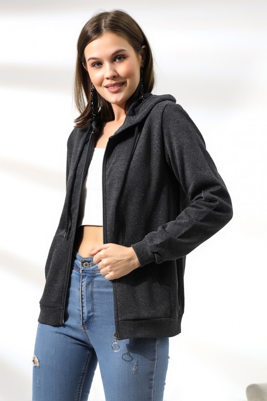 19116 BAYAN DÜZ 2İP ŞARDONLU FERM. KAPŞONLU SWETSHIRT 19116 BAYAN DÜZ 2İP ŞARDONLU FERM. KAPŞONLU SWETSHIRT