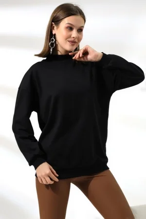 19556 KADIN  2 İP YARIM BALIKÇI TUNİK SWETSHIRT 